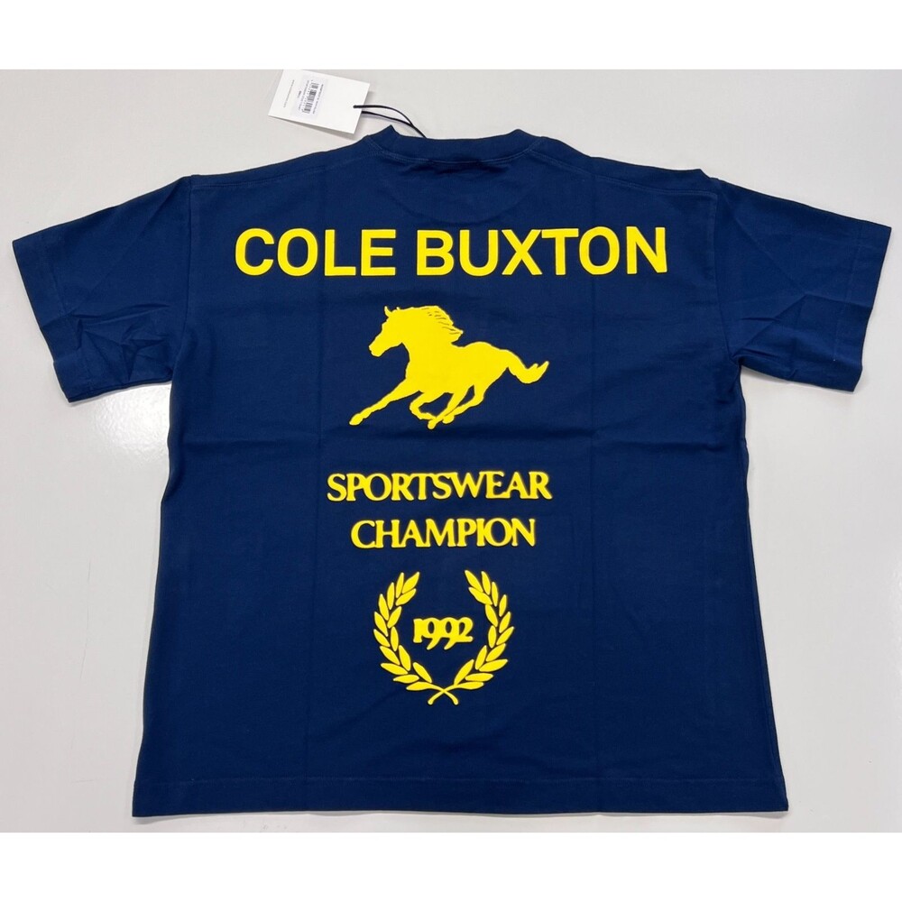 Cole Buxton Sportswear Stud T-Shirt Navy Yellow BNWT Multiple sizes